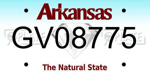 GV08775 Arkansas License Plate