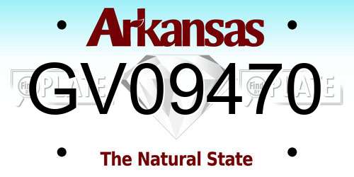 GV09470 Arkansas License Plate