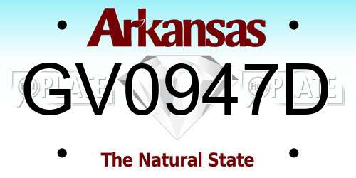 GV0947D Arkansas License Plate