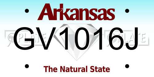 GV1016J Arkansas License Plate