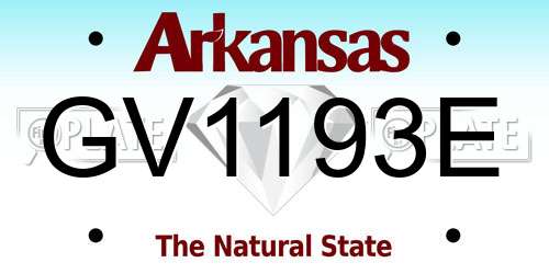 GV1193E Arkansas License Plate