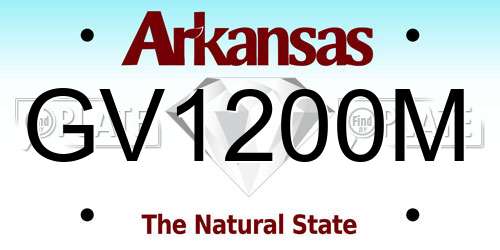 GV1200M Arkansas License Plate