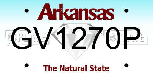GV1270P Arkansas License Plate