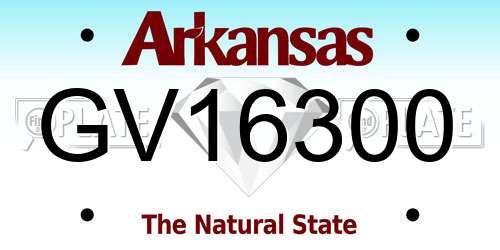 GV16300 Arkansas License Plate