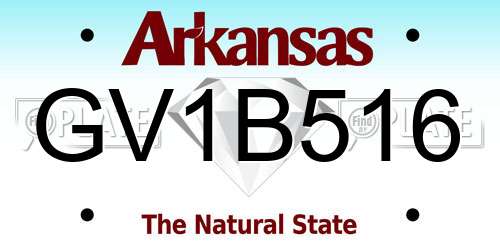 GV1B516 Arkansas License Plate