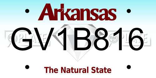 GV1B816 Arkansas License Plate