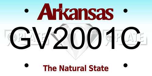 GV2001C Arkansas License Plate
