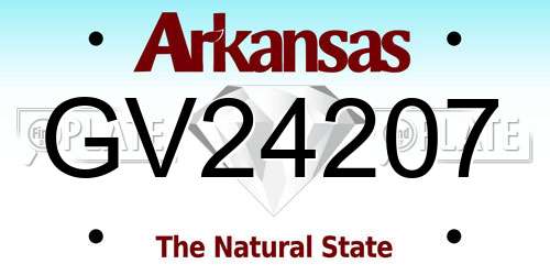 GV24207 Arkansas License Plate