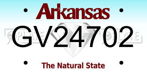 GV24702 Arkansas License Plate