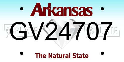 GV24707 Arkansas License Plate