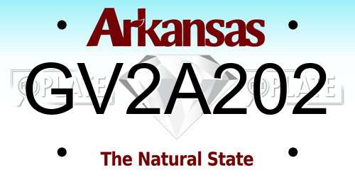 GV2A202 Arkansas License Plate