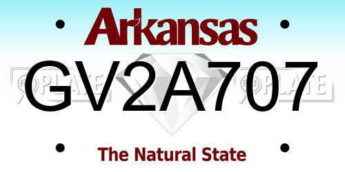 GV2A707 Arkansas License Plate