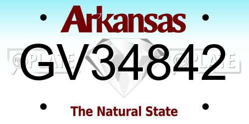 GV34842 Arkansas License Plate