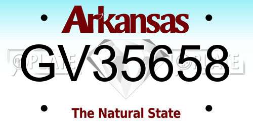 GV35658 Arkansas License Plate