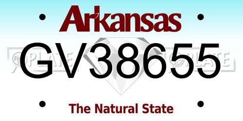 GV38655 Arkansas License Plate