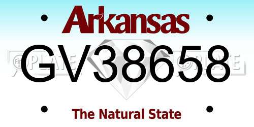 GV38658 Arkansas License Plate