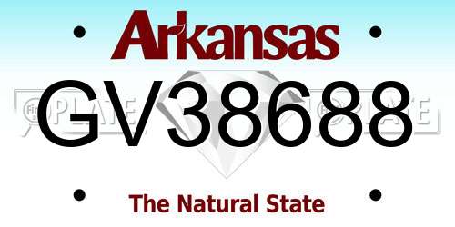 GV38688 Arkansas License Plate