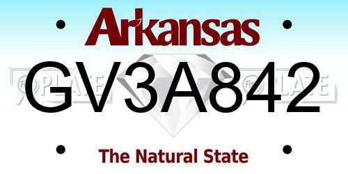 GV3A842 Arkansas License Plate