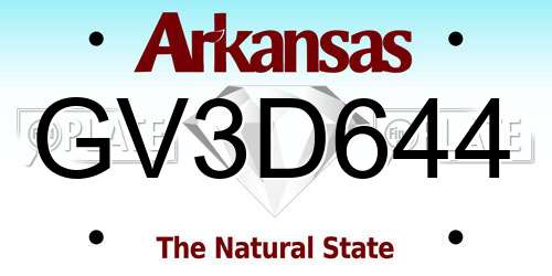GV3D644 Arkansas License Plate