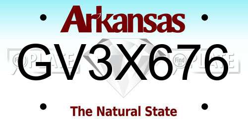 GV3X676 Arkansas License Plate