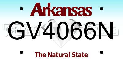 GV4066N Arkansas License Plate