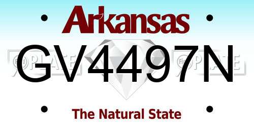 GV4497N Arkansas License Plate