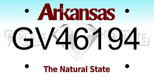GV46194 Arkansas License Plate