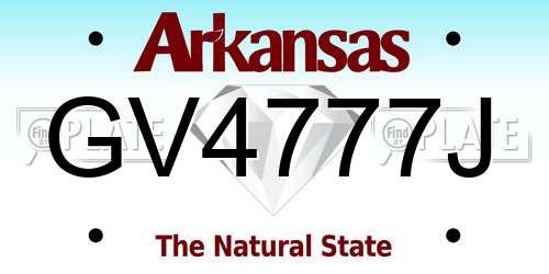 GV4777J Arkansas License Plate