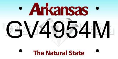 GV4954M Arkansas License Plate