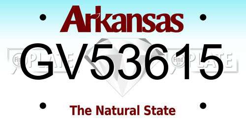 GV53615 Arkansas License Plate