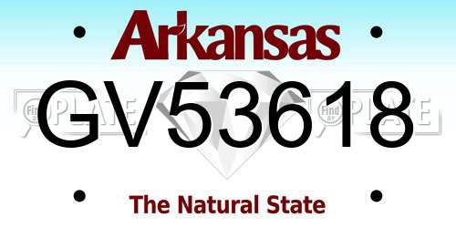 GV53618 Arkansas License Plate