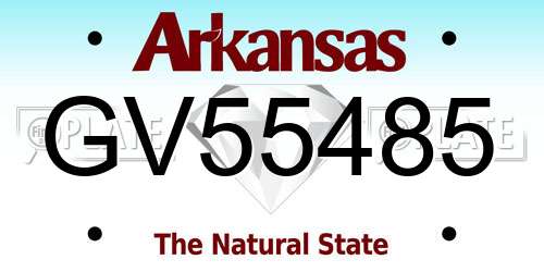 GV55485 Arkansas License Plate