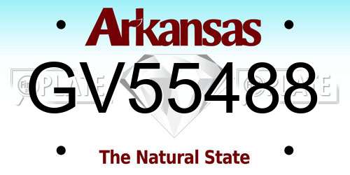 GV55488 Arkansas License Plate