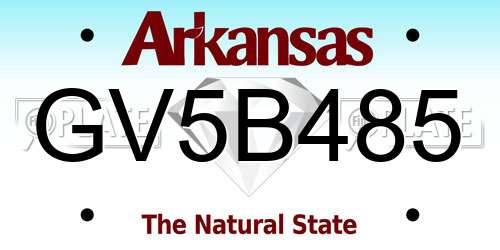 GV5B485 Arkansas License Plate