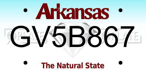 GV5B867 Arkansas License Plate