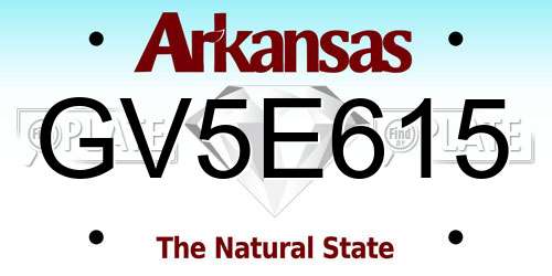 GV5E615 Arkansas License Plate