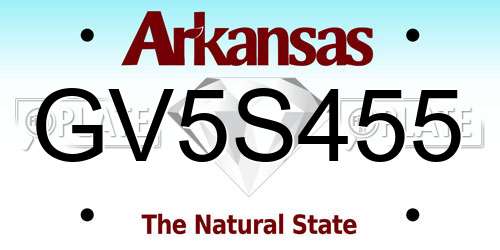GV5S455 Arkansas License Plate