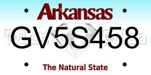 GV5S458 Arkansas License Plate