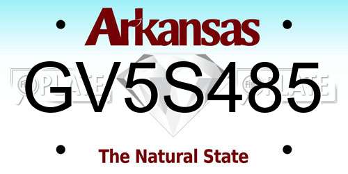 GV5S485 Arkansas License Plate