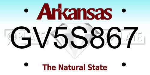 GV5S867 Arkansas License Plate