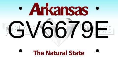 GV6679E Arkansas License Plate