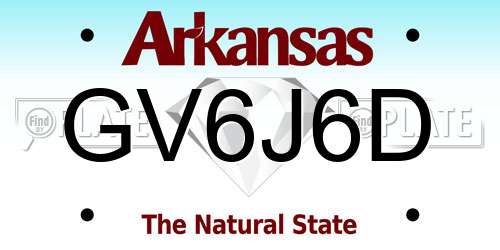 GV6J6D Arkansas License Plate