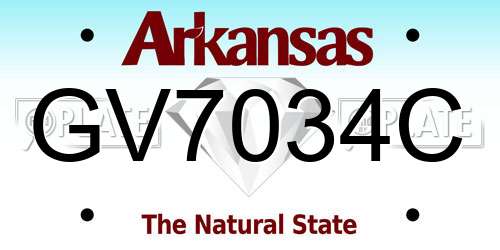 GV7034C Arkansas License Plate