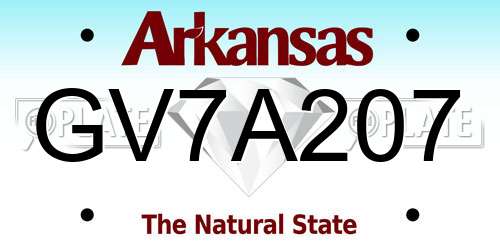 GV7A207 Arkansas License Plate