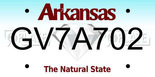 GV7A702 Arkansas License Plate