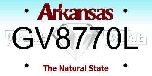GV8770L Arkansas License Plate