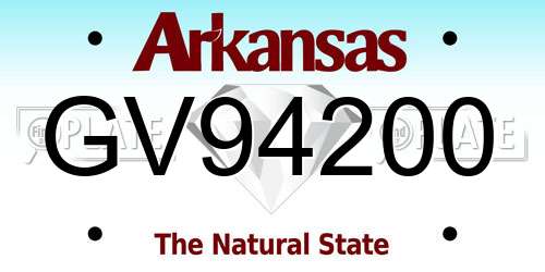 GV94200 Arkansas License Plate