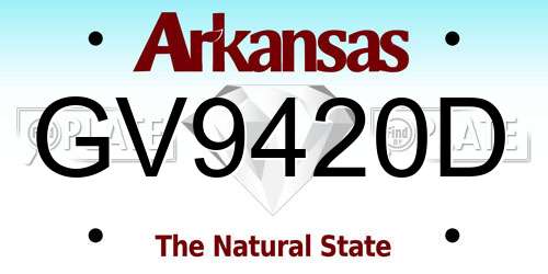 GV9420D Arkansas License Plate