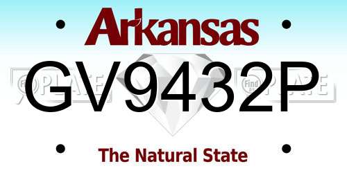 GV9432P Arkansas License Plate