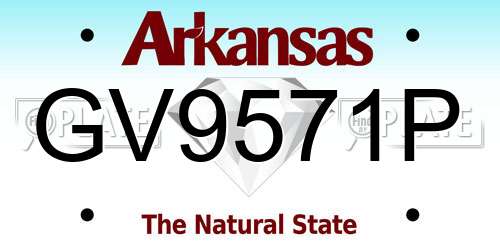 GV9571P Arkansas License Plate